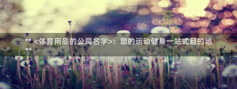 欧陆娱乐能赚钱吗：** <体育用品的公司名字>：您的运动健身
