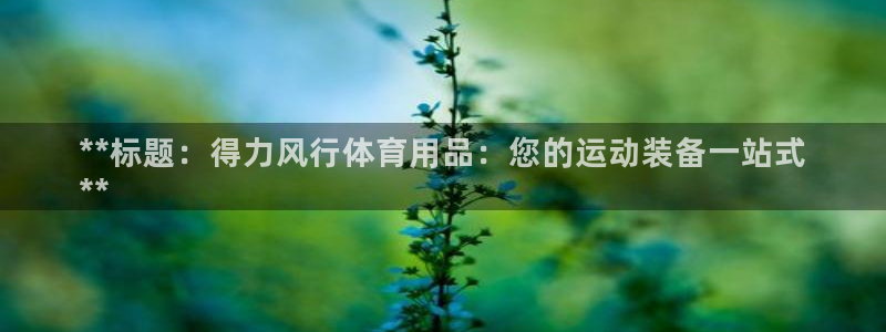 欧陆娱乐脚本：**标题：得力风行体育用品：您的运动装